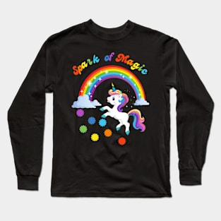 Spark of magic – a cute unicorn and rainbow for kids’ party Long Sleeve T-Shirt